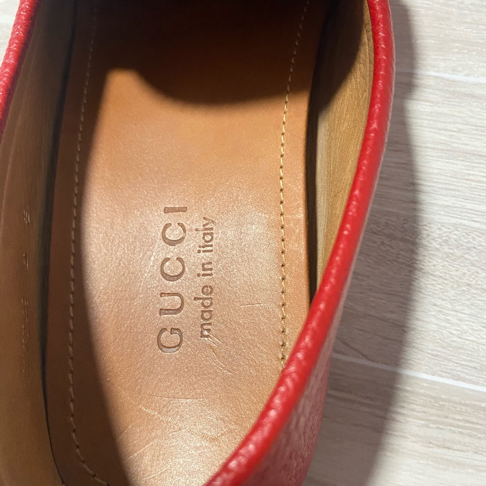 Gucci Red Leather Horsebit Drivers - Picture 13 of 16
